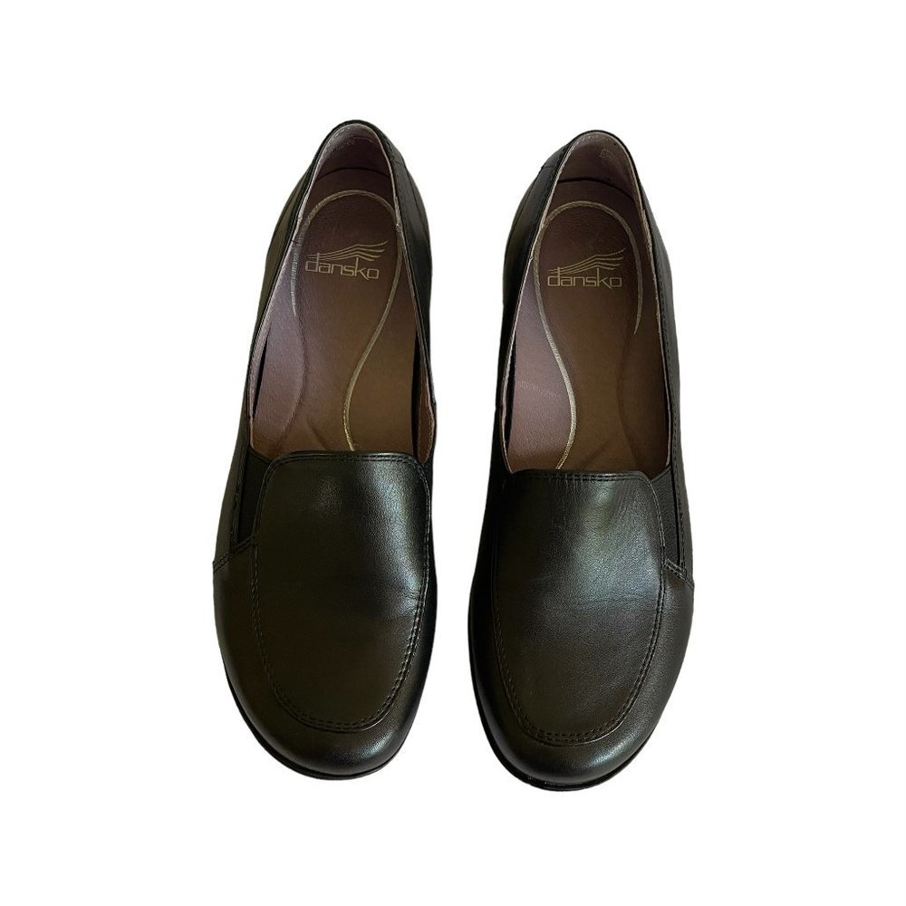 Dansko Women's Marianne Flat Loafer Black Leather Size 38